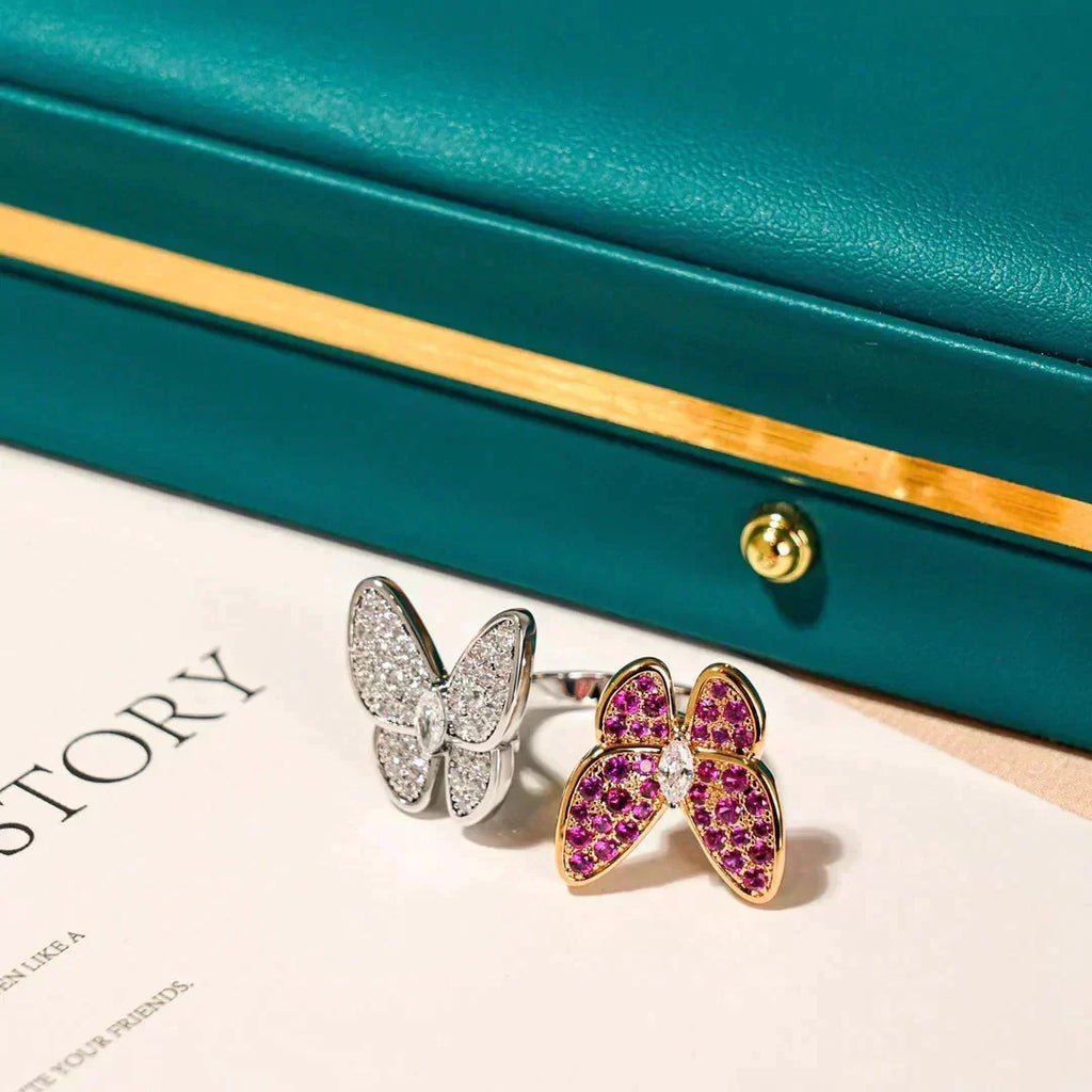 VCA TWIN BUTTERFLY DIAMOND RING