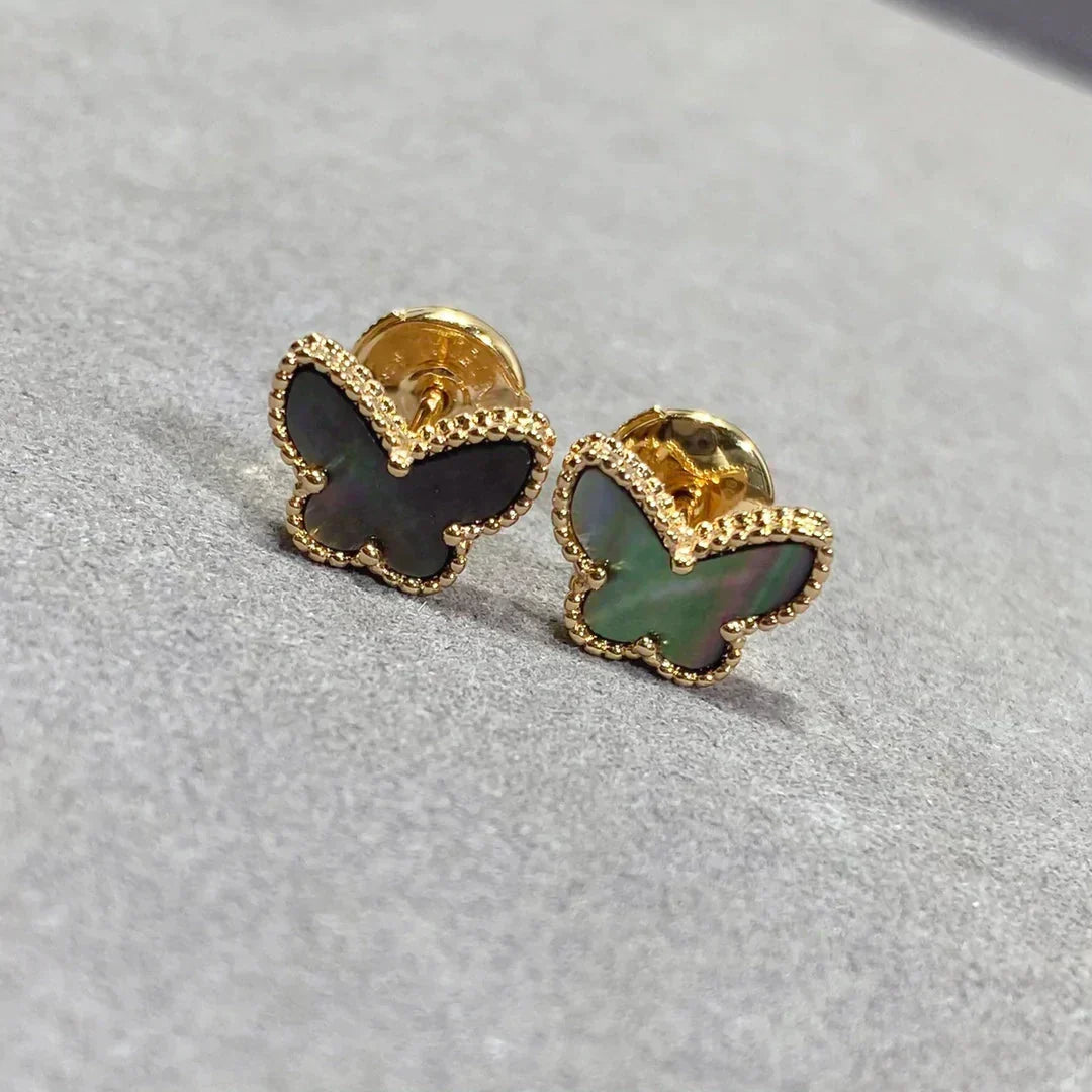 VCA BUTTERFLY DARK MOP EARRINGS