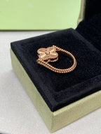 VCA CLOVER RIVERSIBLE PINK GOLD RING