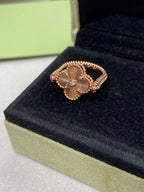 VCA CLOVER RIVERSIBLE ROSE GOLD RING