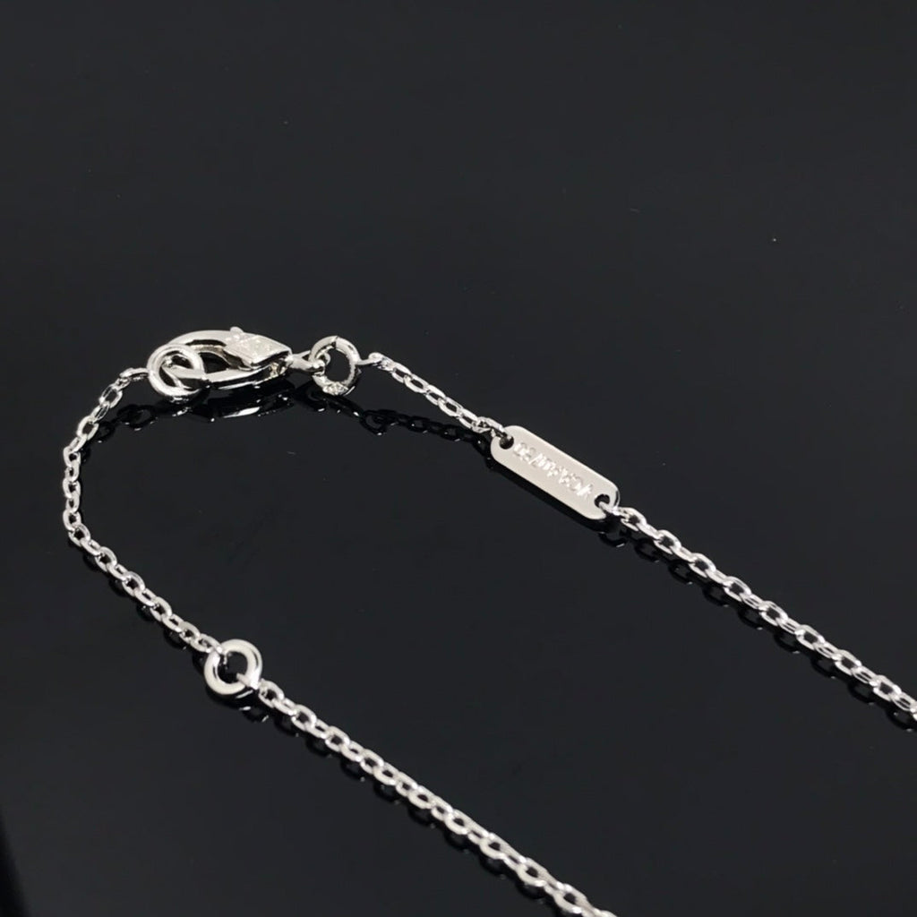 VCA CLOVER PIETERSITE SILVER LONG NECKLACE