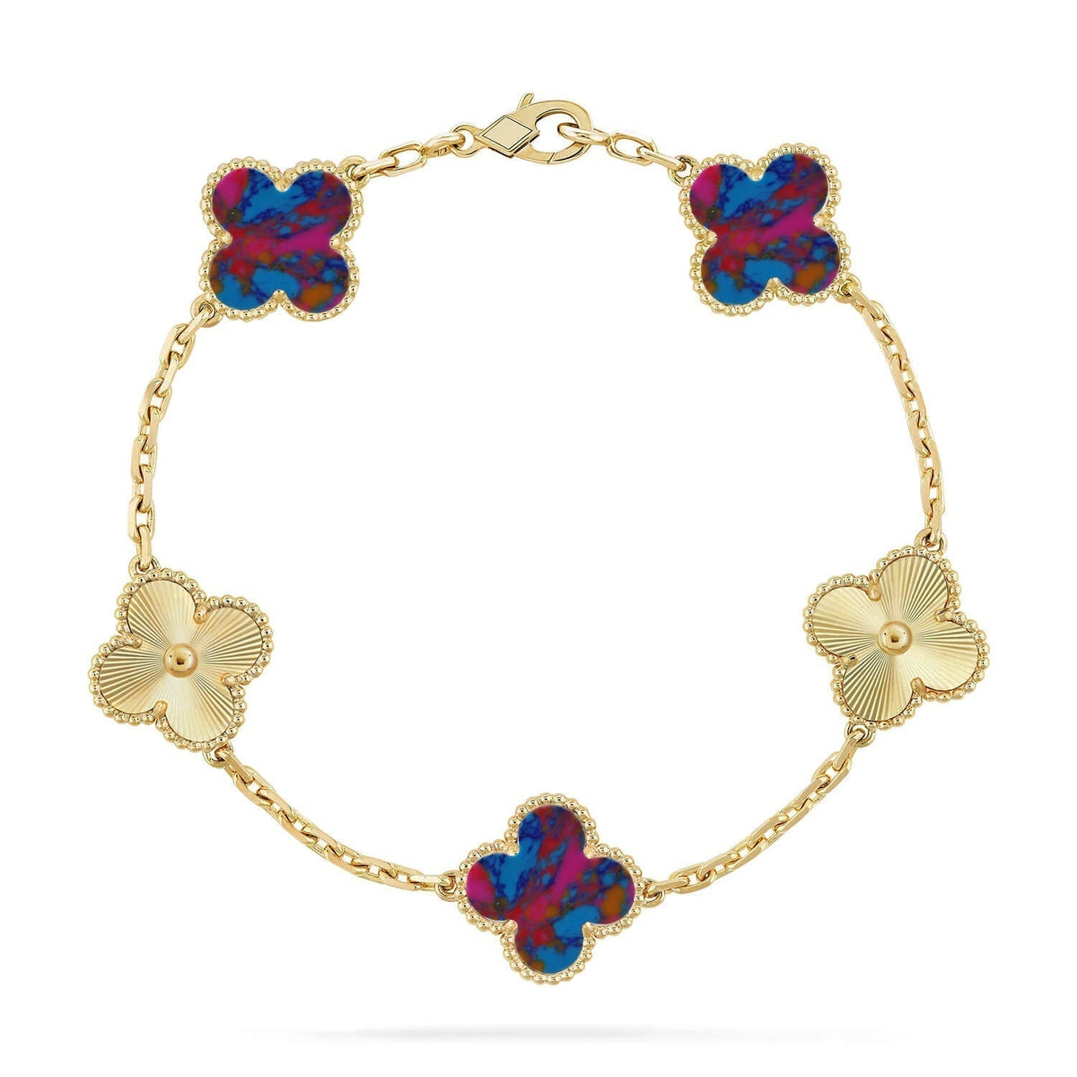 VCA CLOVER 5 MOTIF COLOR GEMSTONES BRACELET COLLECTION