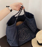 ysl-large-capacity-denim-tote-bag Tote