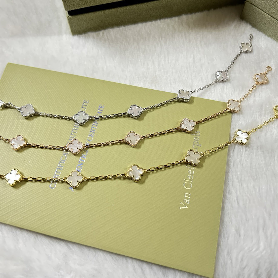 VCA CLOVER 6 MOTIF WHITE MOP BRACELET