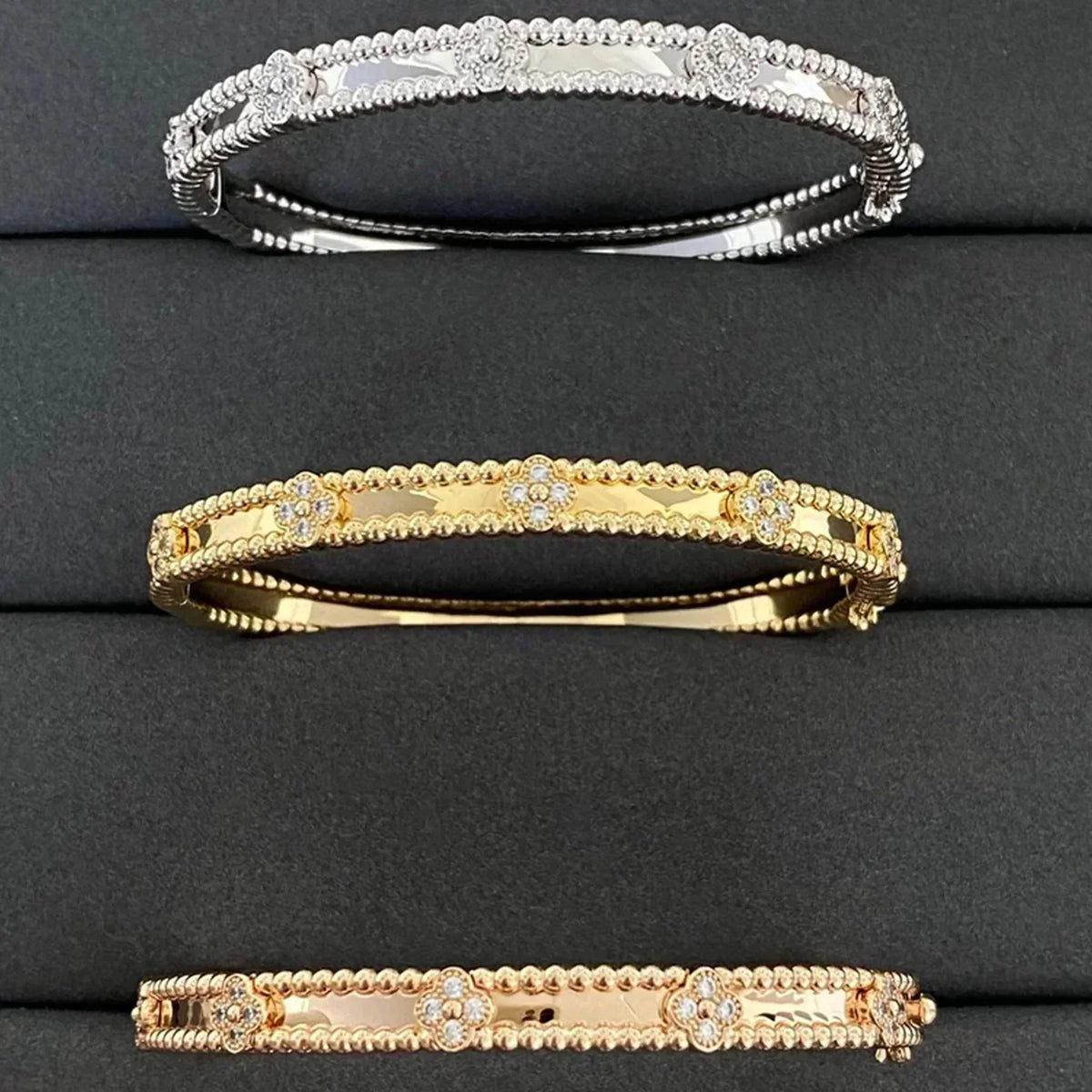 VCA CLOVER BRACELET 4MM DIAMONDS