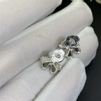 VCA FRIVOLE MINI SILVER FLOWER EARRINGS