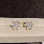 VCA FRIVOLE GOLD FLOWER DIAMOND EARRINGS